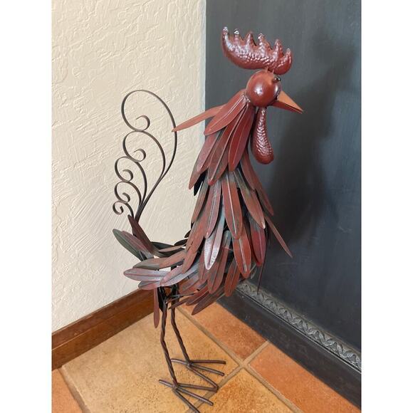 Metal sculpture rooster indoor/outdoor - Picture 4 of 5